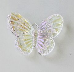 Hanger acryl vlinder transparant 30x25mm. Per stuk.