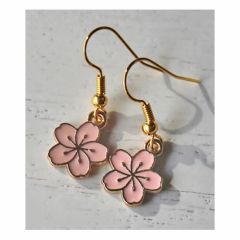 Oorbellen klein roze bloempje