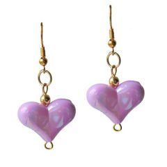 Oorbellen lila hartje