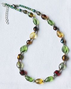 Ketting grote tsjechische facetgeslepen kralen, 44cm