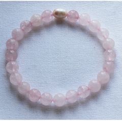 Armband Rozekwarts armband met cultive parel, t/m 18cm