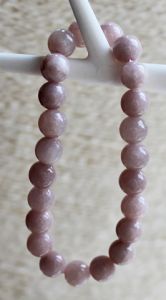 Armband Agaat 8mm rozig zachtgrijze kleur 