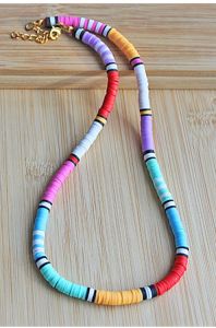 Katsuki of polymeer ketting veelkleurig, 6mm kralen