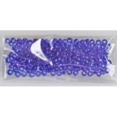 Zakje donkerblauwe glaskraaltjes 2-3mm, gemiddeld 235-250 stuks.
