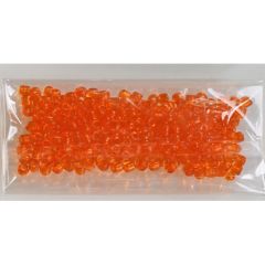 Zakje oranje glaskraaltjes 2-3mm, gemiddeld 235-250 stuks.