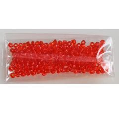 Zakje rode glaskraaltjes, 2-3mm. Gemiddeld 235-250 stuks.