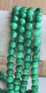 Snoer groene jade 8mm, gemeleerd, natuurlijk