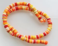 Snoer Katsuki of polymeer klei kralen 6mm, oranje, geel, rood