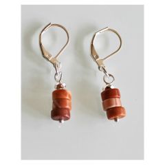Oorbellen Jaspis kralen 3x5mm