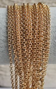 Ketting Jasseron DQ schakels 2,5mm goldplated, 44-45cm