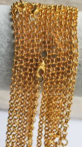 Ketting met slotje goudkleurige Jasseron 4mm schakels, 45cm