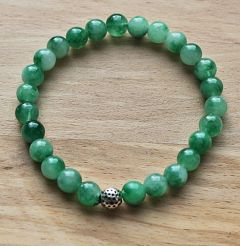 Armband Jade groen gemeleerde 8mm kralen 
