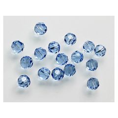 Zakje facetgeslepen Korenbloem blauwe AAA kwaliteit 6mm kristal kralen, 10 stuks.