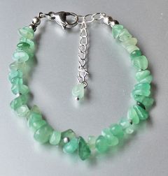 Armband groene Aventurijn splitkralen, 18cm + verlengketting