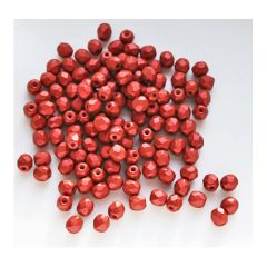 Facetgeslepen tsjechische kralen 3mm Lava rood, 48-50 stuks