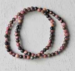 Armband Rhodoniet kralen 4mm