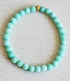 Armband 8mm jadekralen in amazoniet kleur