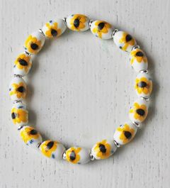 Armband zonnebloem kralen