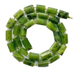 Kraal Canadese Jade groen 6.5x10mm. Per stuk.