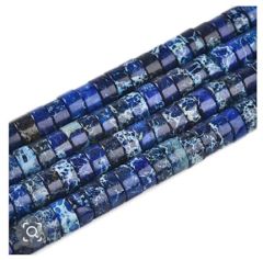 Zakje Jaspis heishi kralen, midnight blue, 6-6.5x2.5-3.5mm. 38-40 stuks.