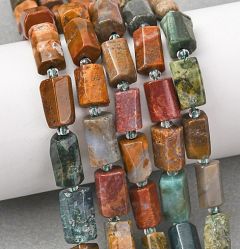 Zakje natuurlijke Ocean Jaspis facetgeslepen kolom kralen, 12-14 kralen