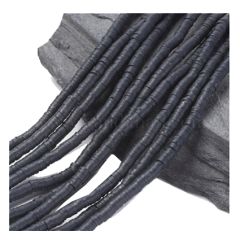 Snoer katsuki of polymeer klei kralen zwart 6x1-1,5mm. 
