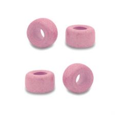 Keramische kralen mat roze 7x4mm, per 25 stuks