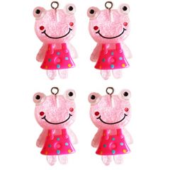 Bedel acryl Miss Froggy, 35x20mm. Per stuk.