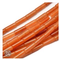 Natuurlijke geel-oranje-rode Aventurijn kolomkralen 13~14x4~5mm, per 4 stuks.