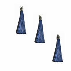 Kwastje of tassel donker blauw, 6cm.