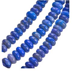 Klein snoer of zakje rondel Lapis Lazuli kralen,  4.5~5x2~2.5mm. 30 st.