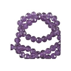 Snoer facetgeslepen kralen 3x2mm amethist kleur 50-55 kralen