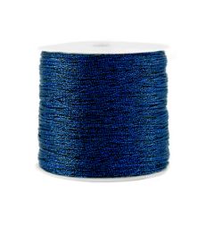 Macrame draad metallic donker blauw 0.5mm. Per 10 meter.