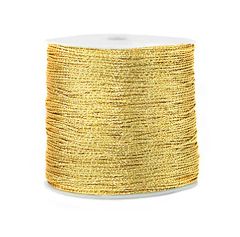 Macrame  draad metallic goudkleur 0.5mm. Per 10 meter.
