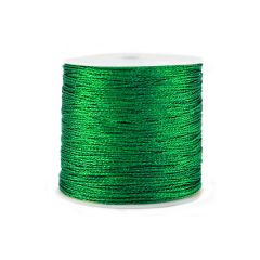 Macrame draad metallic Iers groen 0.5mm. Per 10 meter.