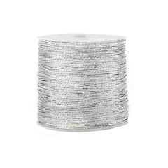 Macrame draad metallic zilver 0.5mm. Per 10 meter.
