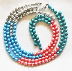 Snoer facetgeslepen kralen AA kwaliteit 6x5mm, mix snoer 1 met zijdeglans