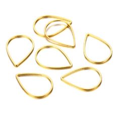 Oorbel hanger Druppel goudkleurig, 21x15mm. Per 3 stuks.
