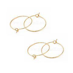 Hoepeloorbellen goldplated 18K roestvrij staal, 35x30x0.7mm. Per set.