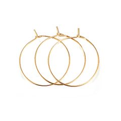 Set hoepel oorbellen goldplated rvs chirurgisch staal, 30x25x0.7mm.