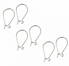 Oorbellen DQ silverplated 24x12mm, per set.