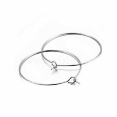 Set hoepel oorbellen metaalkleurig rvs chirurgisch staal 35x30x0.7mm.