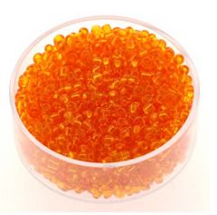 Rocailles kristal zacht oranje 12/0. Per 10 gram.