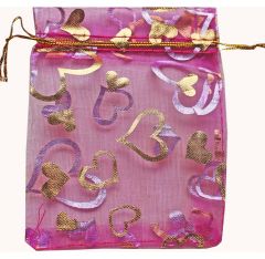 Organza kado zakjes 12x10 cm transparant lila/roze, 10 stuks
