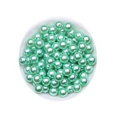 Acryl parels turkoois groen 8mm, per 50 stuks.