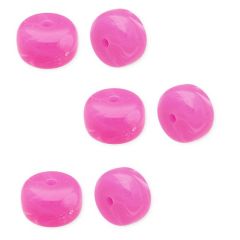 Acryl kraal ovaal, 18x13mm, imitatie edelsteen, roze-wit gemarmerd. Per 5 stuks.