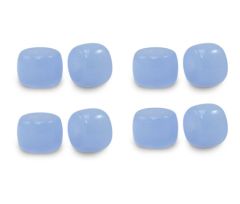 Snoer rondel glaskralen 6x4mm zacht blauw, 50 stuks per snoer