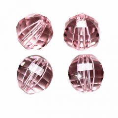 Zakje facetgeslepen AAA kwaliteit kristal kralen Rosaline roze 8mm, per 4 stuks.