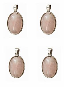 Hanger Rozekwarts ovaal 25x20mm