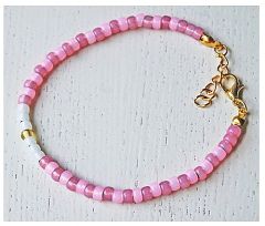 Armband 4mm licht- en donkerroze Miyuki kralen 